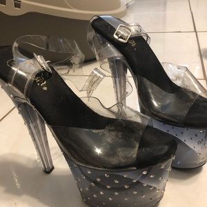 Pleaser Gray Ombré Rhinestone Shoe Size 8